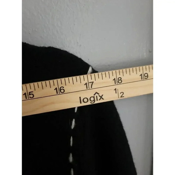 Vtg Napa Valley Button Up Black 100% Wool Embroidered Cardigan‎ Sweater Size Lg - Picture 5 of 9